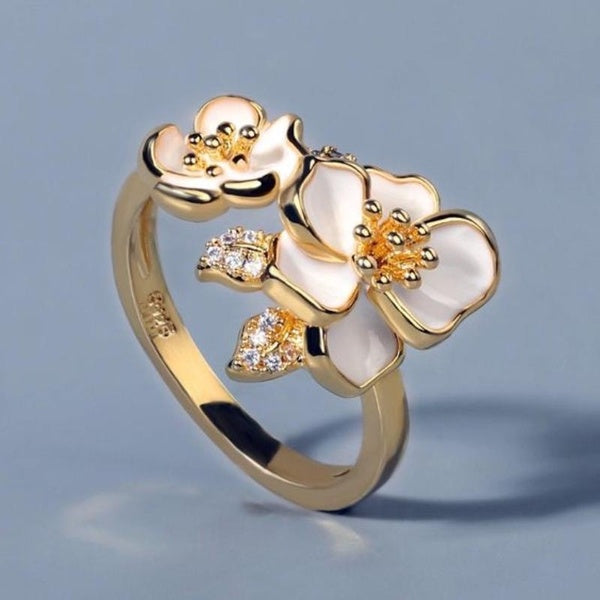 Trendy Golden Flower Rings for Women Daily Casual Fashion Accessories Matron Inn