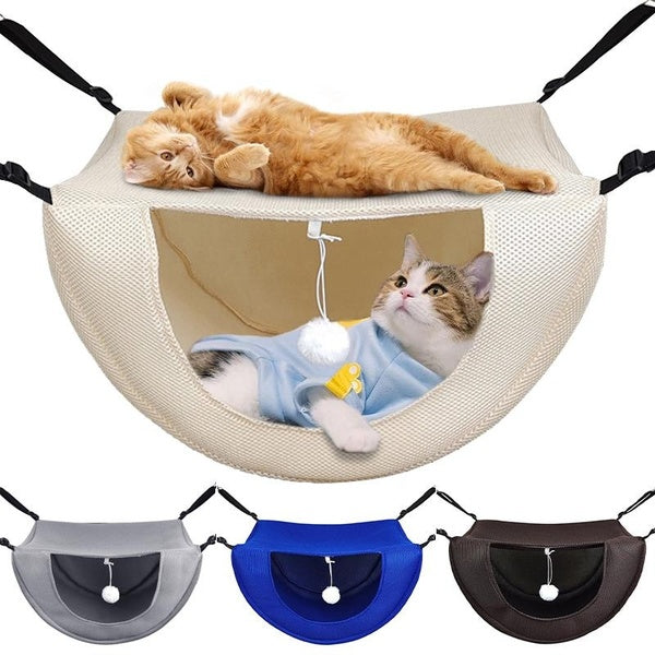 Hanging Cat Hammock, Pet Hammock For Breathable Cage, Adjustable Cat Bed Cat Cage Accessory With Adjustable Straps And Metal Hooks For Cats, Puppies,