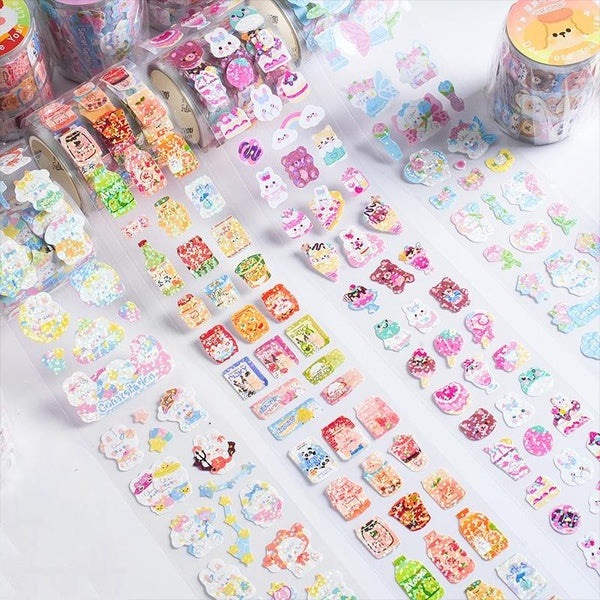 Mignon dessin animé Animal masquage Washi ruban décoratif adhésif matériel autocollant étiquette Scrapbooking papeterie