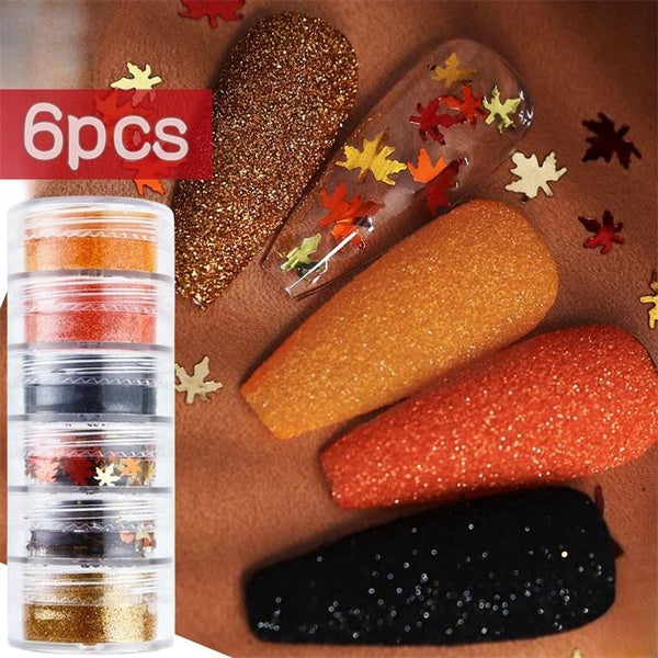 6pcs Glitter Sequins Pigment Dust for Nail Design Decoration