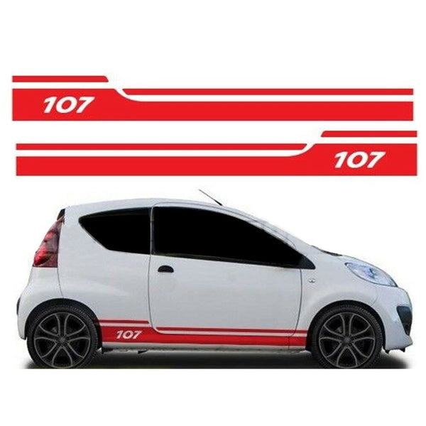 for Peugeot 107 side racing stripes graphics stickers decals vinyl jx-04