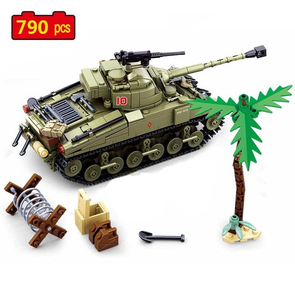 Série militaire Seconde Guerre mondiale La bataille d'El Alamein Tank tour de guet arme équipement accessoires bricolage modèle blocs de construction