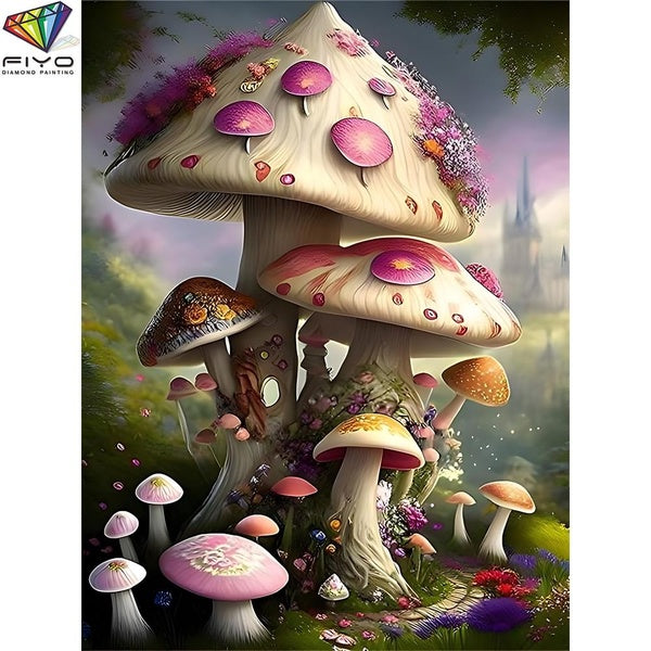 FIYO Mush DIY 5D Diamond Painting Full Drill with Number Kits Home and Kitchen Fashion Mosaic Diamond Painting Canvas Wall Decoration Gift Crafts for