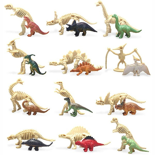 Dinosaur and Dinosaur Fossil Skeleton Figures Kids Toy，Educational Simulated Dinosaur Bones Toy Dinosaur Gift