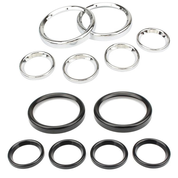 6PCS Motorcycle Speedometer Trim Ring Tachometer Bezels Gauge Bezels Aluminum for Harley 96-13