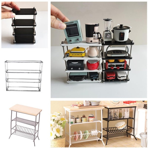 Dollhouse Mini Shelf-Showcase-Cabinet-Bookcase 1:12 Doll House Miniatures Scene Dollhouse Furniture ob11 Kitchen Shelf