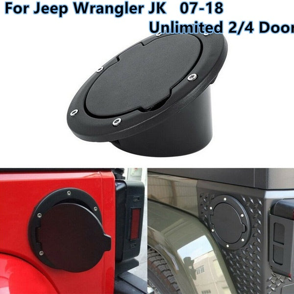 Fuel Filler Door Cover Gas Tank Cap for 07-18 Jeep Wrangler JK Unlimited 2-4Door