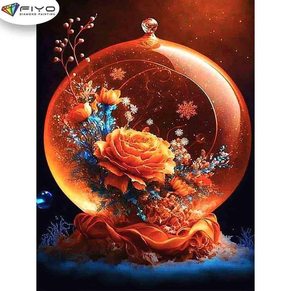 FIYO Crystal Ball and Flower Diamond Painting Kits For Adults DIY 5D Diamond Mosaic Diamond Painting Home and Kitchen Fashion Canvas Pictures Wall De