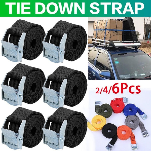 2-4-6Pcs 1M-2M-3M Car Tension Rope Motorcycle Bike Lashing Rope Cargo Strap Tension Rope Tie Down Strap Strong Ratchet Belt for Luggage Bag