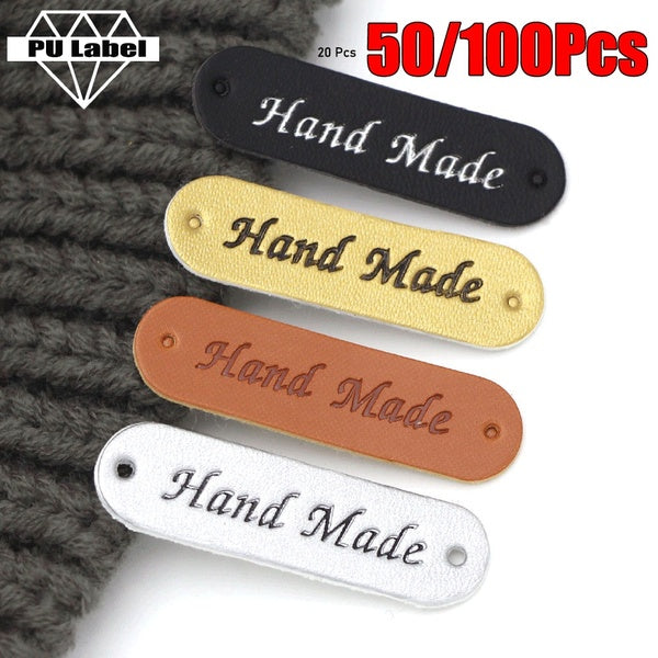 20-50-100 Pcs Label Brown-Yellow-Black-White Tags Handmade Clothes Handmade Leather Hat Scarf Gift Decor Tags