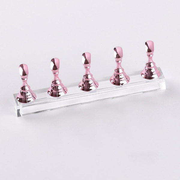 5 Tips Nail Art Gel Polish Practice Display Stand Chess Board Magnetic Tips White Black Holder Set Polish Gel Color Chart