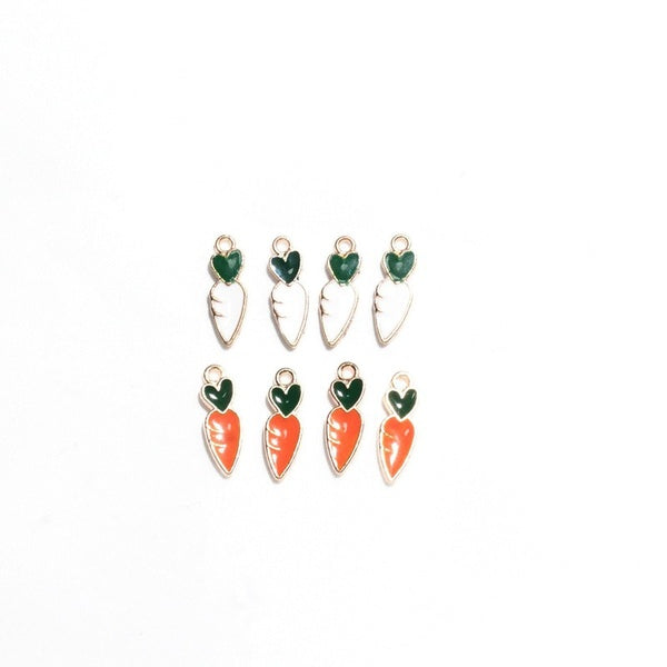 New Fashion 20pcs-bag 16*5MM Zinc Alloy Drop Oil Baby Carrots Charms Pendants for DIY Earring Jewelry Accessories