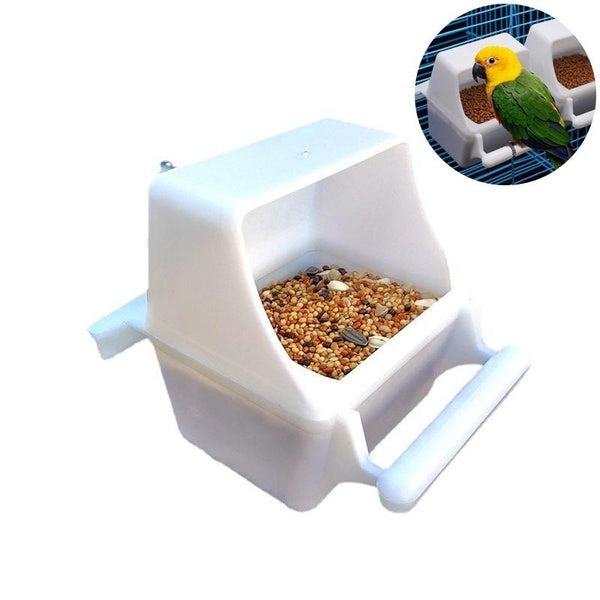 Parrot Feeder Drinker Bird Supplies Bird Cage Parrot Birds Water Hanging Bowl Feeder Box Pet Cage Plastic Food Container