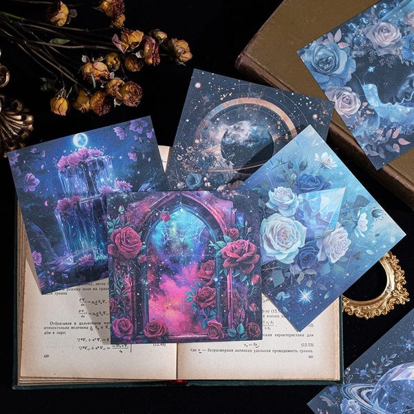 30Pcs-Pack Ice Crystal Flower Domain Series Decoration Material Paper Perfect for Collage Journal Scrapbooking Supplies