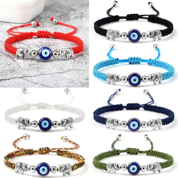 Mal turc main tressée corde fil rouge chaîne oeil Bracelet femmes hommes 2021 charme chanceux Bracelet réglable chanceux tressé rouge chaîne rétro él