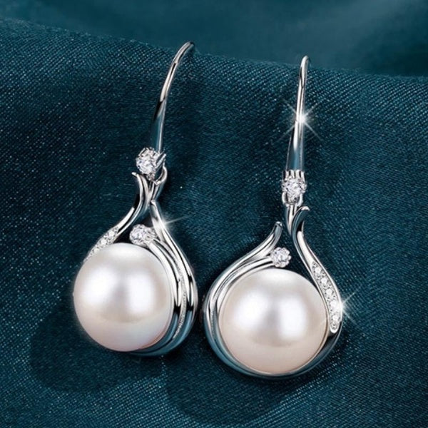 Boucles d'oreilles pendantes en perles exquises pour femmes, bijoux de mariage élégants
