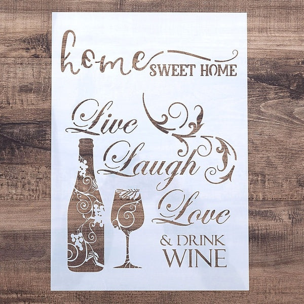 A4 A3 A2 Size DIY Craft Layering Live Laugh Love Letter Stencil For Wall Painting Scrapbooking Stamping Stamp Album Decorative Embossing Paper Card's