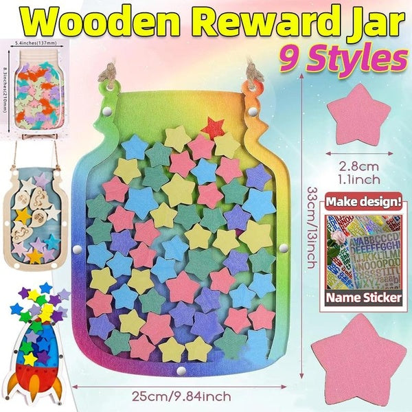 9 Styles Personalized Star Reward Jar Bulletin Board Moon Reward Jar for Boys Girls Magnetic Lovely Home Classroom Kids Behavior Incentive Training C