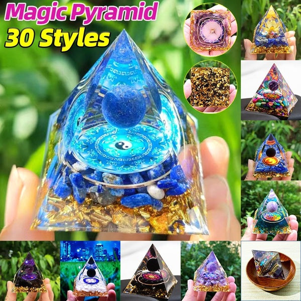 30 styles de pyramide magique cristaux d'art améthyste sphère Constellation Quartz Cristal naturel décor pierre Orgonite énergie guérison Reiki Yoga