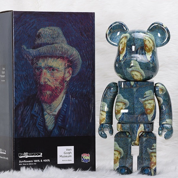 400% Van Gogh Mona Lisa X Bearbrick Figure Collection Model Toy 28cm Random Surface Pattern Joint Ring Gift with Box