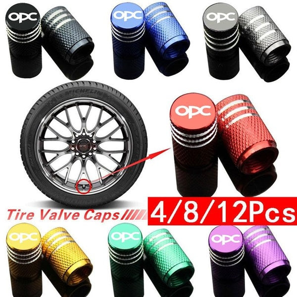 4-8-12Pcs-set Tire Stem Valve Caps Aluminium Car Dustproof Caps Tire Wheel Stem Air Valve Caps Used For Opel OPC