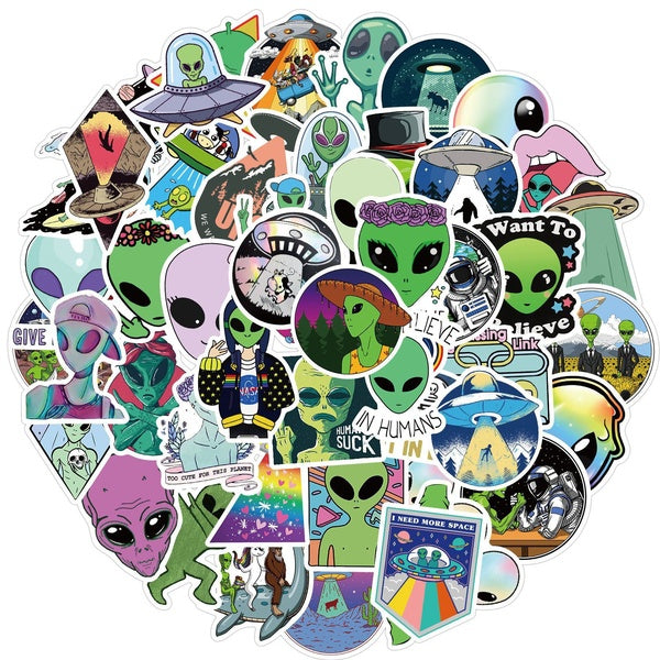 New Alien E. T UFO Graffiti Sticker Decals (15-50 Pcs-set)