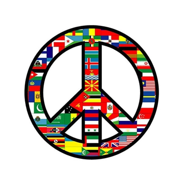 2Pcs Car Styling World Peace Sign Symbol Decal 3D Car Sticker Glass Love Flags Cool Country Bumper Accessories 13x 13cm