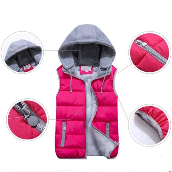 Women's Fashion Hooded Thicken Vest Removable Hat Female Winter Warm Jacket & Outerwear