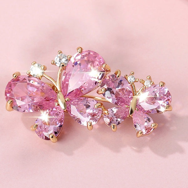 7 colors New Rhinestone Brooches for Women Butterfly Brooch Wedding Fashion Jewelry Gift Women Cute Zinc Crystal Butterfly Enamel Pin Accessories Arr Matron Inn
