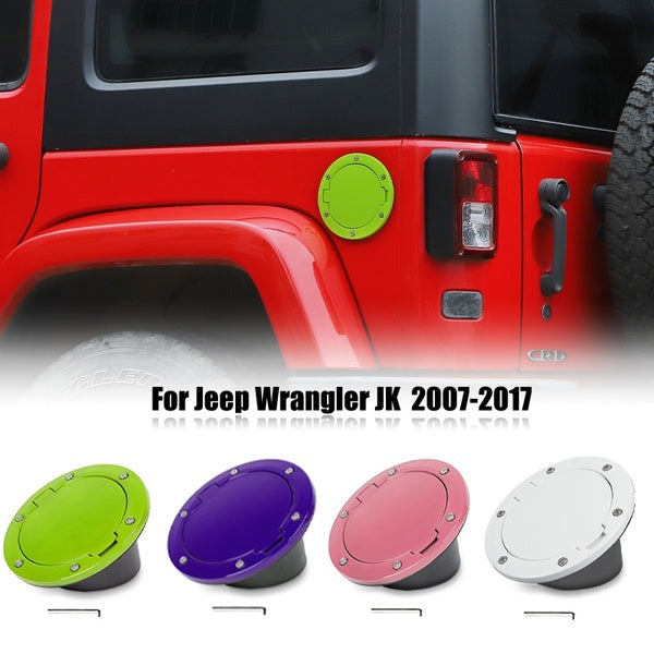 For Jeep Wrangler JK 2007-2017 Fuel Filler Cap Oil Tank Door Protector Cover Trim ABS-Aluminum Alloy Accessories