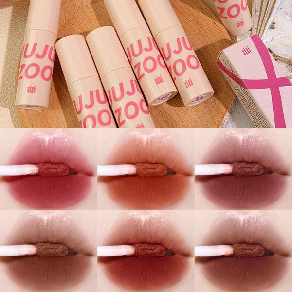 Matte Lipstick Lip Mud, Long Lasting Smudge Proof Velvet Lip Stains, Multi-Purpose for Lip and Cheek