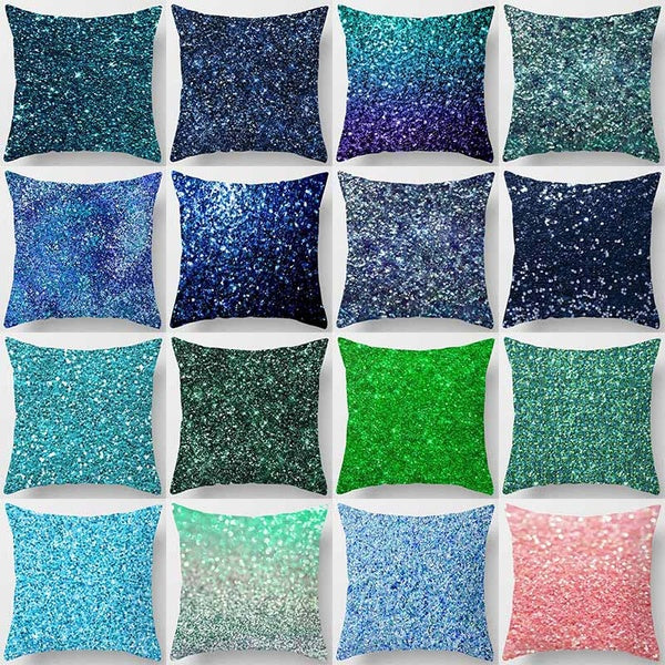 Glass light printed square pillowcase, home decoration, car sofa cushion cover (45cm * 45cm)