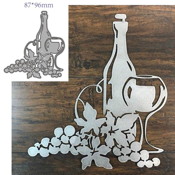 DIY Wine Bottle Cup Metal Cutting Dies Stencil for DIY Scrapbooking Paper Card Decorative Craft Embossing Die Cuts New