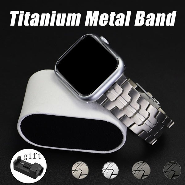 Titanium Metal Band (With Tool Meter Adjuster) for Smart Watch UItra 49mm 8 7 SE 44mm 45mm 40mm 41mm 42mm 38mm, for SmartWatch Series 6 5 4 3 2 1， Li