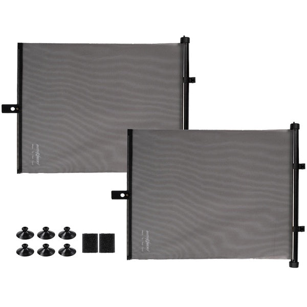 Paire Pare-Soleil Rouleau De Fenêtre De Voiture Occultant Rideau Sans Perforation Store Pare-Soleil Rétractable Avec Ventouses Blocage Des Rayons UV