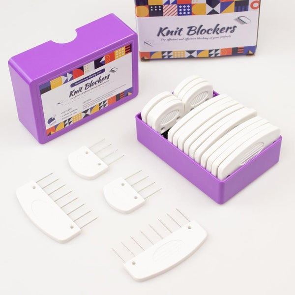 Talerluv Knit Blockers Set 20 Pcs Stainless Steel Knitting Blocking Mats and Pins with 2 Different Sizes for DIY Knit Crocheting Supplies