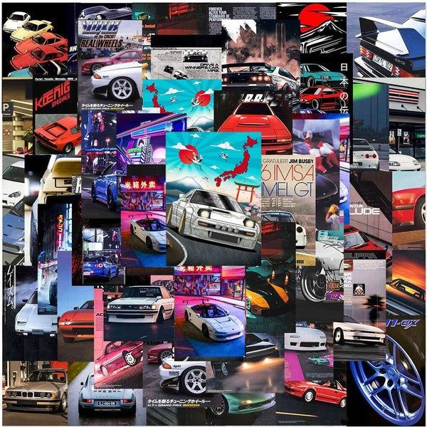 10-50pcs Not repeating Racing Car Stickers jdm car graffiti Stickers for DIY Luggage Laptop Skateboard Motorcycle Bicycle Stickers