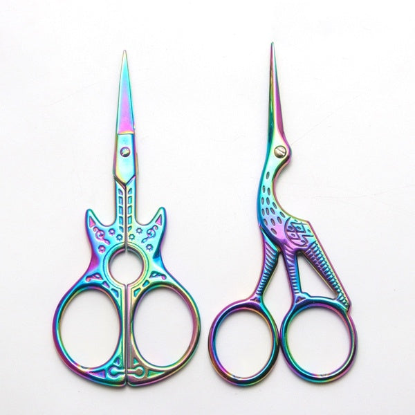 Vintage Crane Cut Cross Stitch Handmade Scissors Diy Special Scissors Fabric Craft Household Sewing Egret Durable High Steel Embroidery Scissors