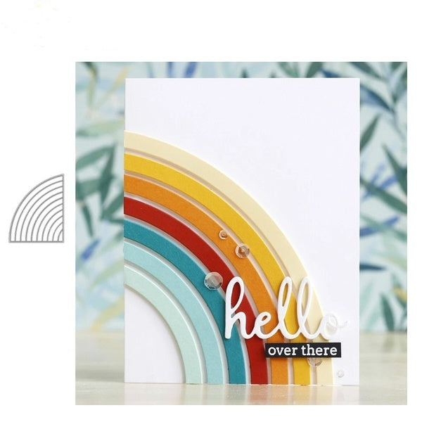 Curved Arc Rainbow Strip Metal Cutting Dies Plants Cut Die Mold Decoration Scrapbook Paper Craft Embossing Folder Photo Album Decorative Craft