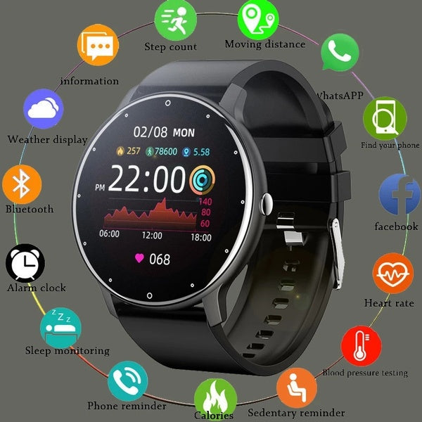 LIGE 2021 nouvelle montre intelligente hommes plein écran tactile Sport Fitness montre IP67 étanche Bluetooth pour Android ios smartwatch hommes + bo