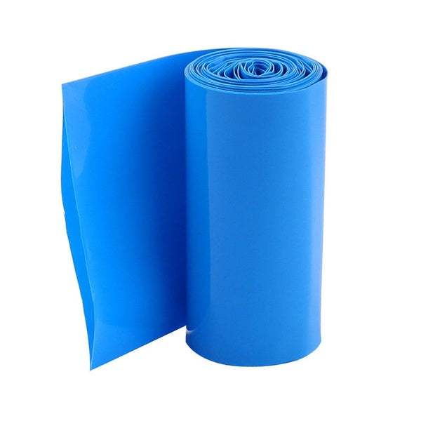 Tube thermorétractable en PVC de 2 mètres de largeur 70 mm bleu pour 4 batteries 18650