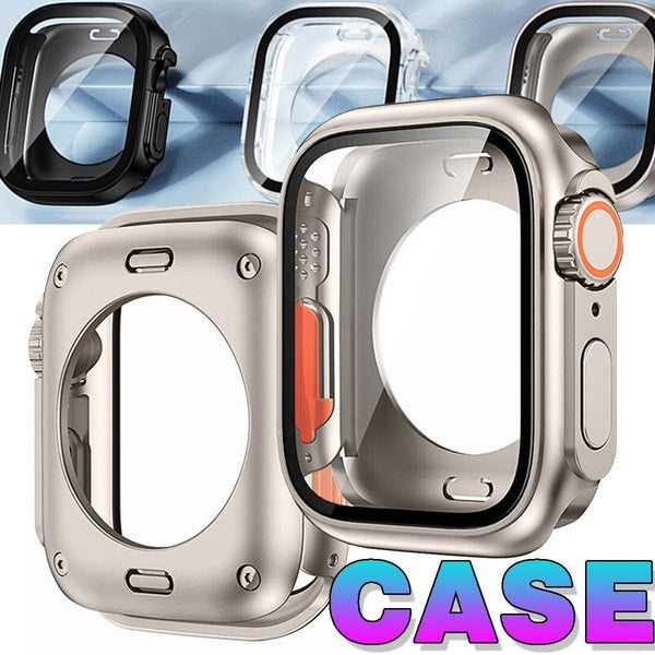 LEIXIUER Hard PC Front & Rear Bumper Case for Apple Watch 8 7 45mm 41mm Screen Protector Cover Accessories for iwatch Series SE 6 5 4 44mm 40mm Chang