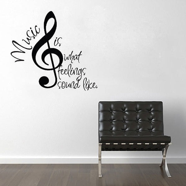 Fashion Wall Sticker Music Is What Feelings Sound Like Quote Wall Say Quote Home Art Vinyl Wall Paper Sticker Decal Home Room Decor Words Wallpaper