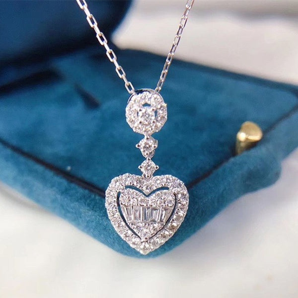 Charmant Double Coeur Pendentif Collier Micro Pavé Cristal Charme Collier pour Femmes Parti Proposition Fine Jewelry Valentine Cadeaux