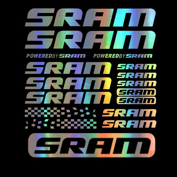 Compatible pour Sram Vinyl Decal Stickers Sheet Bike Frame Cycle Cycling Bicycle Mtb