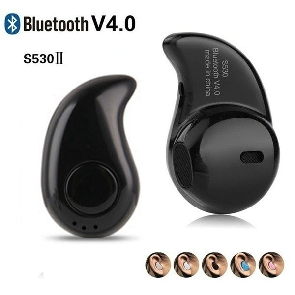 Le plus récent casque d'écoute stéréo S530 Mini Invisible Ultra Small Bluetooth 4.0 avec prise en charge du microphone Appel mains libres pour smartp