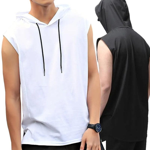 Débardeur à capuche pour hommes, gilet d'été, haut de Fitness, vêtements de sport, gilet musculaire, T-shirt sans manches