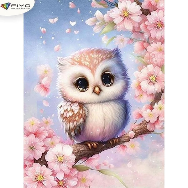 FIYO Owls DIY 5D Diamond Painting Full Drill with Number Kits Home and Kitchen Fashion Mosaic Diamond Painting Canvas Wall Decoration Gift Crafts for