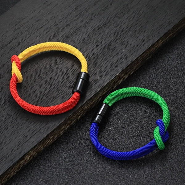 Fashion Handmade 4mm Milan Rope Knot Bracelet Charms Magnetic Braclet For Men Women Best Friend Armband Jewelry Homme