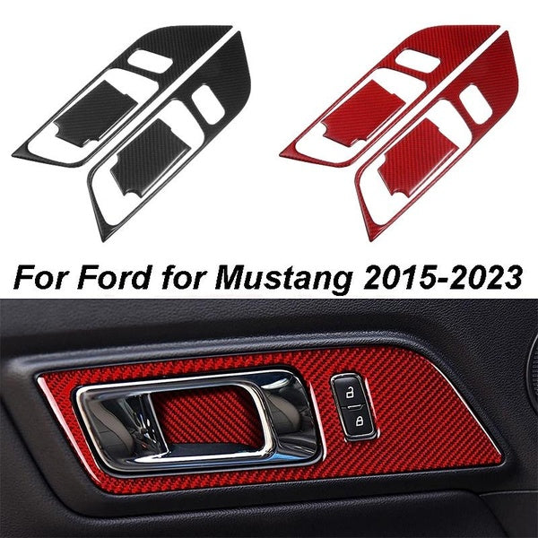 Car Inner Door Handle Bowl Cover Trim Sticker Decal Cover for Ford for Mustang 2015-2023 Accessories